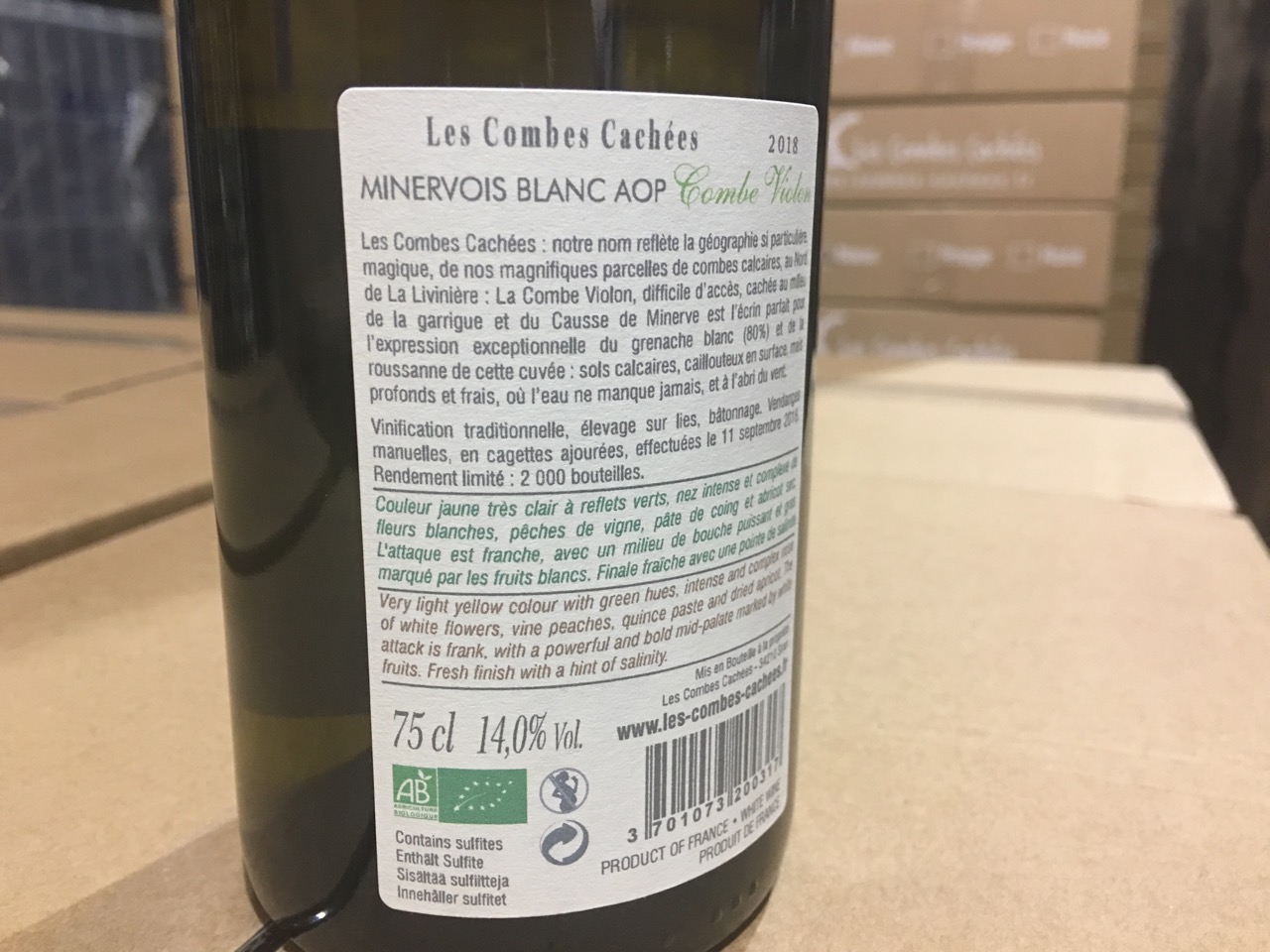 2018 vintage: Organic Label